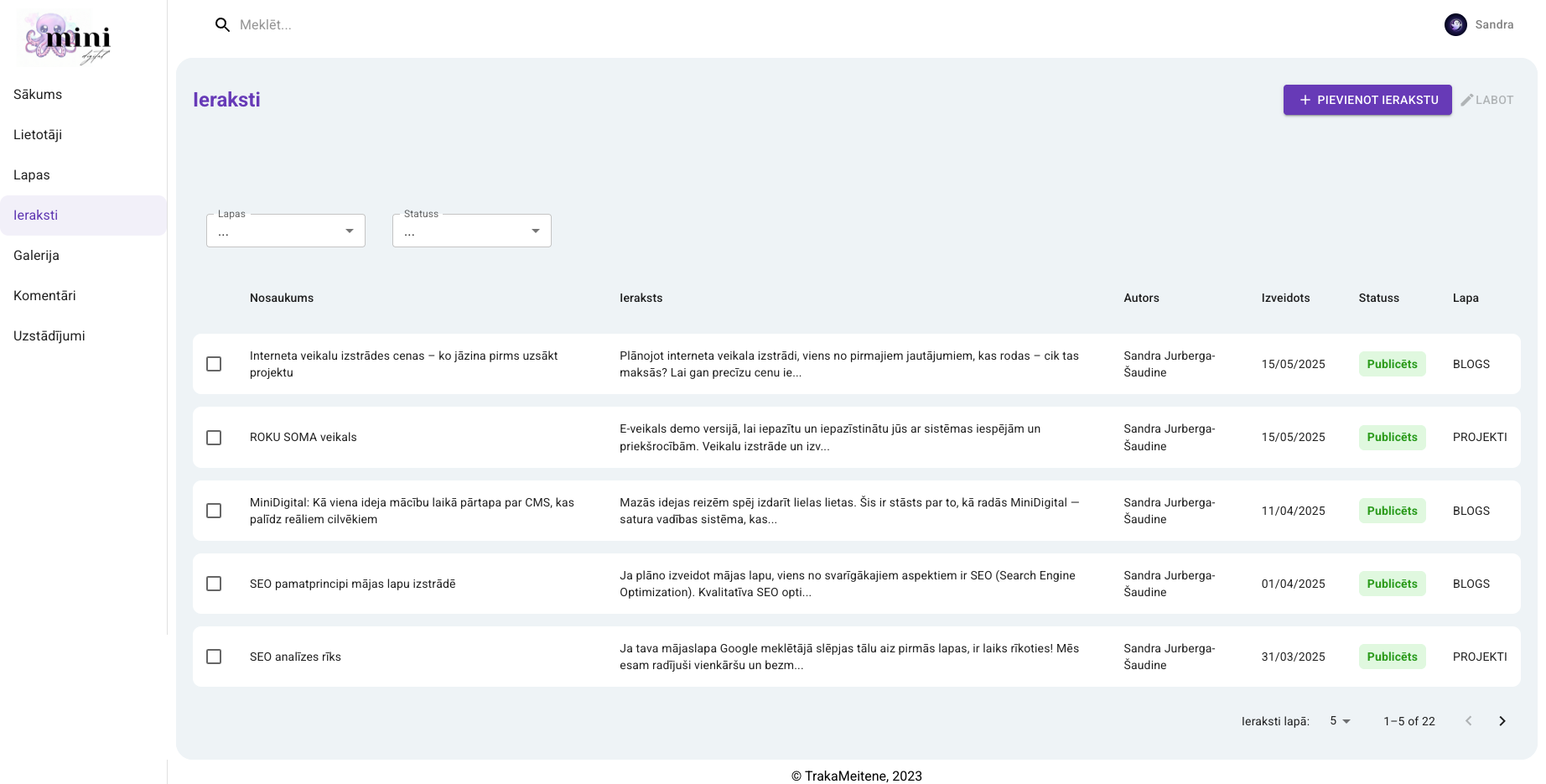 MiniDigital / CMS izstrāde screenshot 3